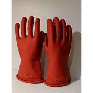 ANSELL MARIGOLD 24TN42 RUBBER INSULATING GLOVES, TYPE I, CLASS 00, RED, 11, SZ 9